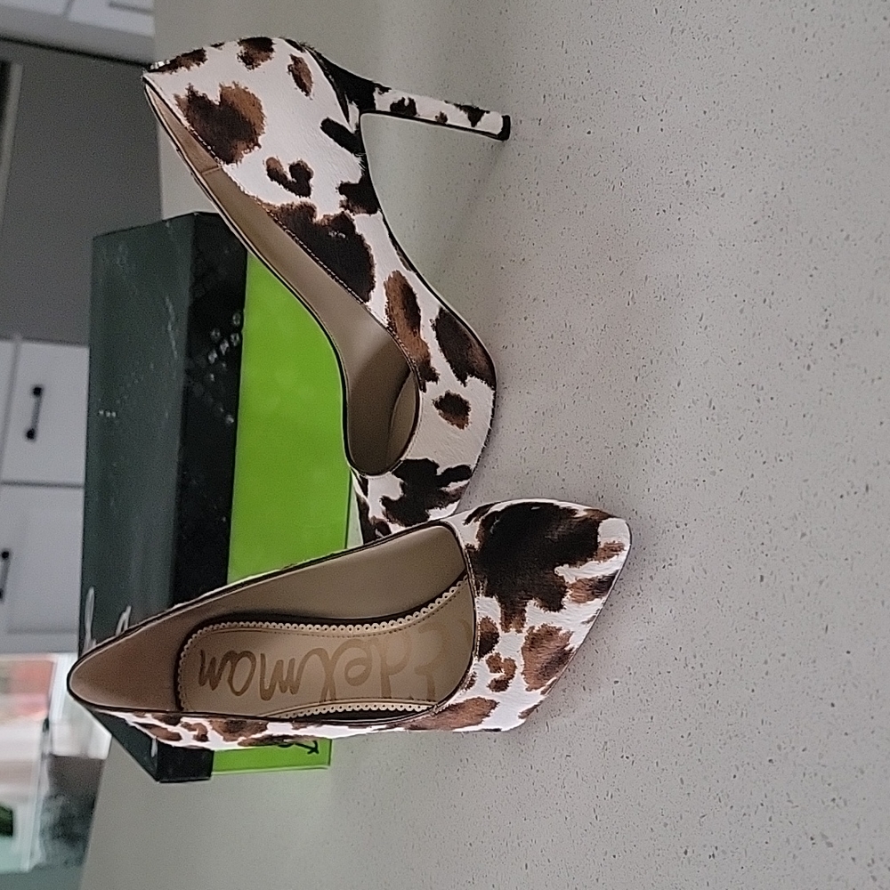 Sam Edelman cow print heels